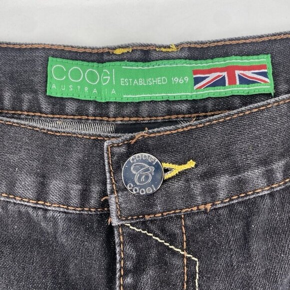 COOGI Shorts Mens 42 Blue Australia Y2K Baggy Hip Hop Embroidered Patchwork Dark - Picture 6 of 14